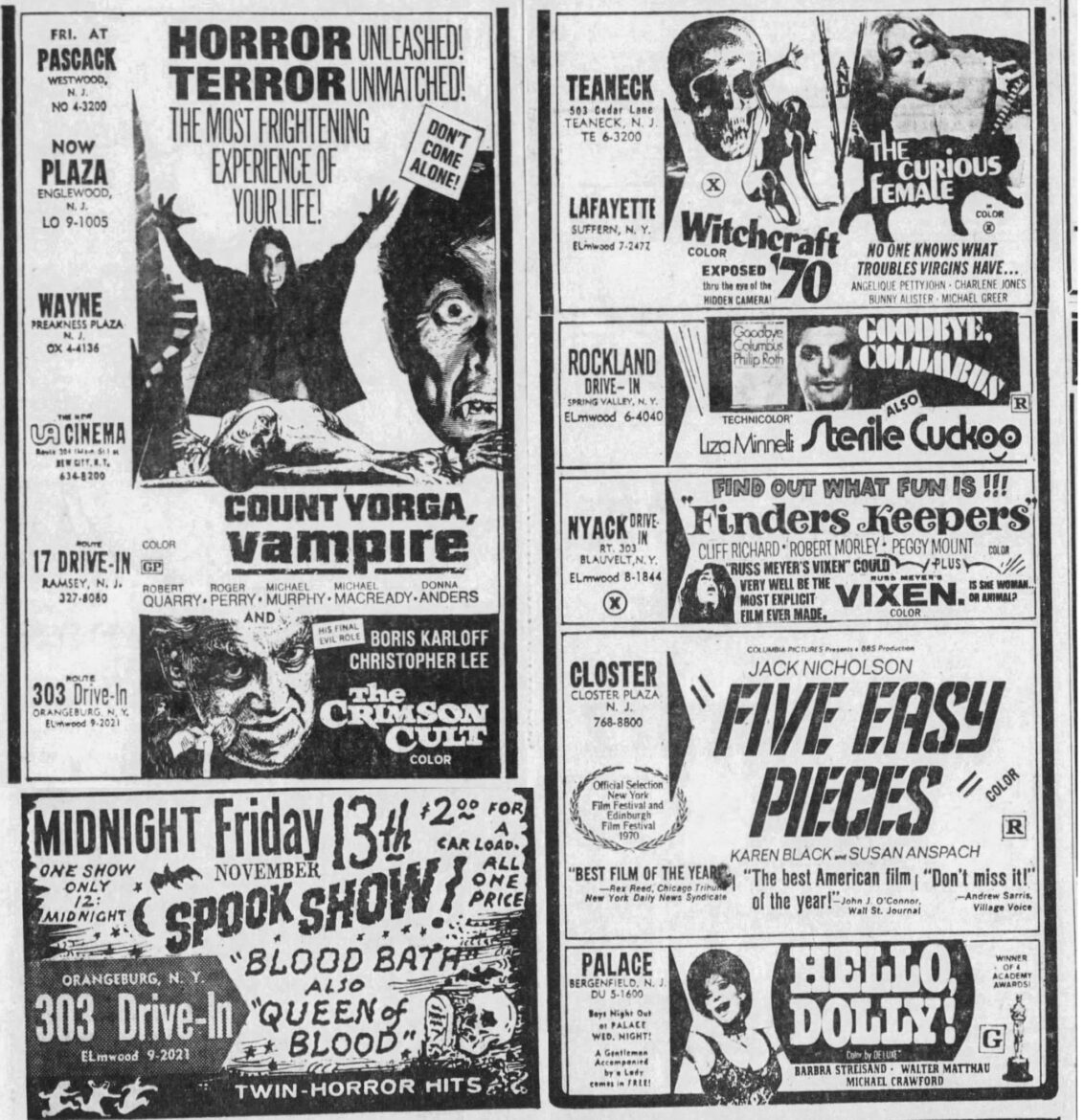 Newspaper Ad for Count Yorga, Vampire